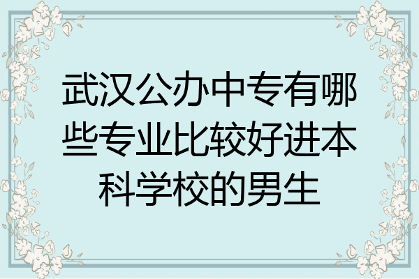 武汉公办中专有哪些专业比较好进本科学校的男生