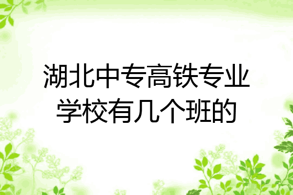湖北中专高铁专业学校有几个班的