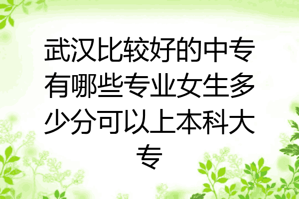 武汉比较好的中专有哪些专业女生多少分可以上本科大专