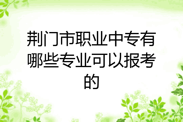 荆门市职业中专有哪些专业可以报考的