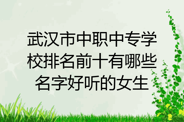 武汉市中职中专学校排名前十有哪些名字好听的女生