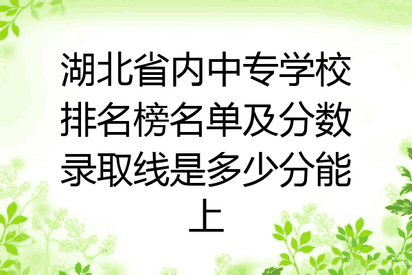 湖北省内中专学校排名榜名单及分数录取线是多少分能上
