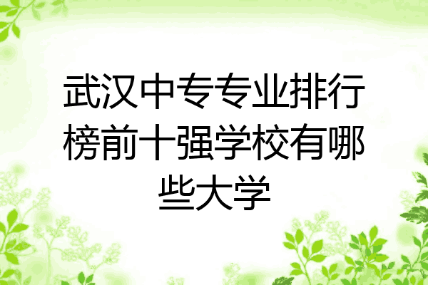 武汉中专专业排行榜前十强学校有哪些大学