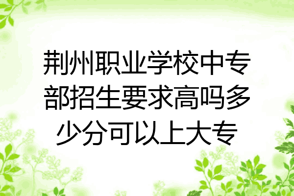 荆州职业学校中专部招生要求高吗多少分可以上大专