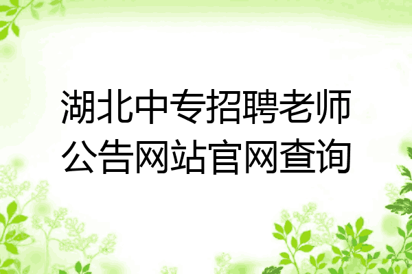 湖北中专招聘老师公告网站官网查询