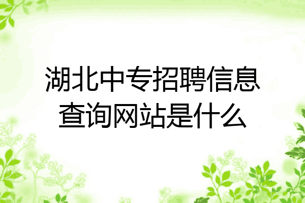 湖北中专招聘信息查询网站是什么