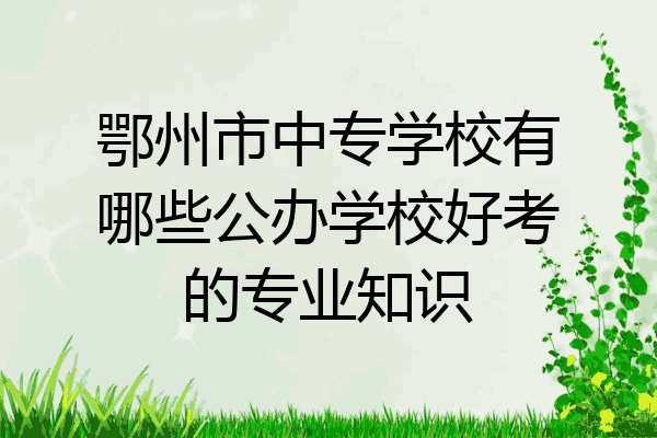 鄂州市中专学校有哪些公办学校好考的专业知识