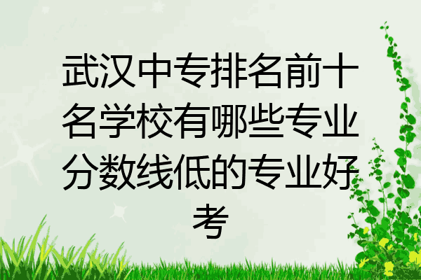 武汉中专排名前十名学校有哪些专业分数线低的专业好考