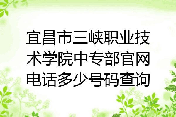 宜昌市三峡职业技术学院中专部官网电话多少号码查询