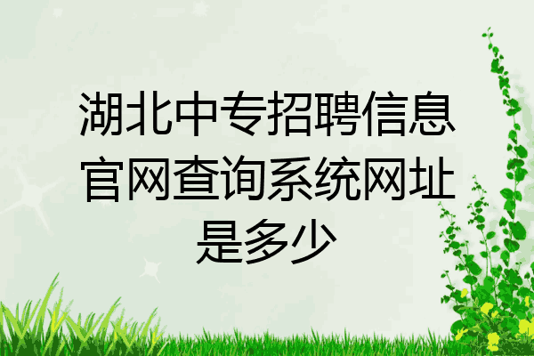 湖北中专招聘信息官网查询系统网址是多少