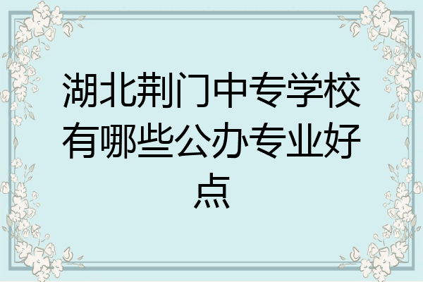 湖北荆门中专学校有哪些公办专业好点