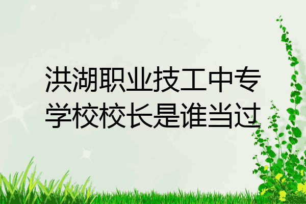 洪湖职业技工中专学校校长是谁当过