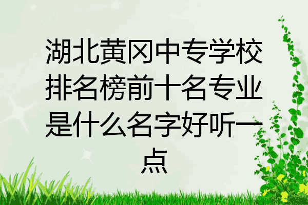 湖北黄冈中专学校排名榜前十名专业是什么名字好听一点