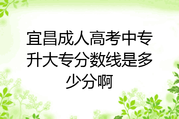 宜昌成人高考中专升大专分数线是多少分啊