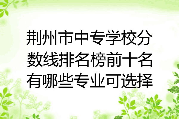 荆州市中专学校分数线排名榜前十名有哪些专业可选择