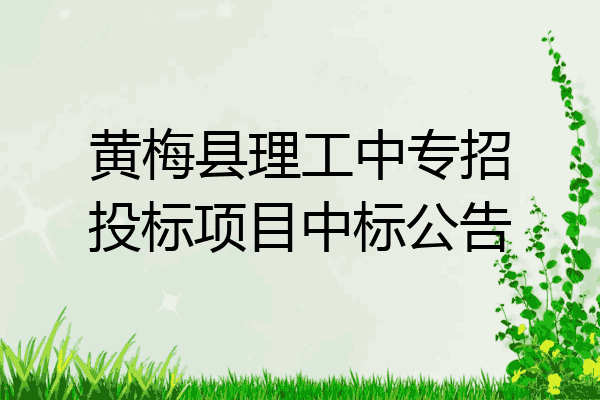 黄梅县理工中专招投标项目中标公告