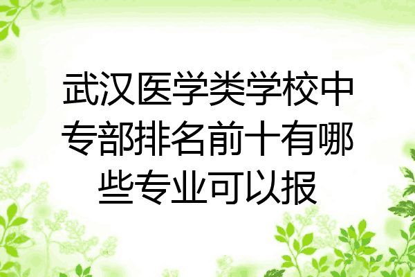 武汉医学类学校中专部排名前十有哪些专业可以报