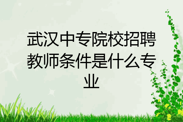 武汉中专院校招聘教师条件是什么专业