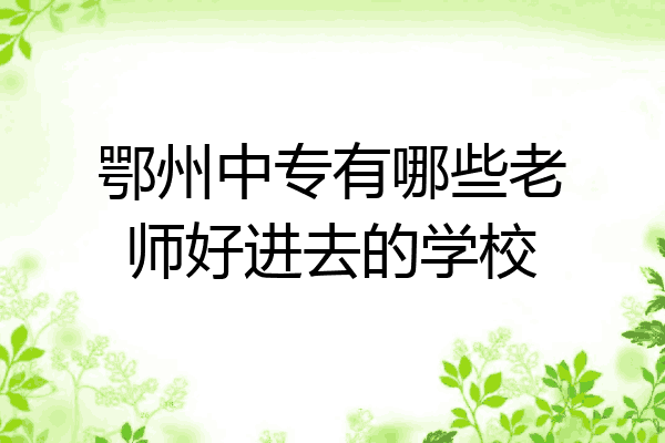 鄂州中专有哪些老师好进去的学校
