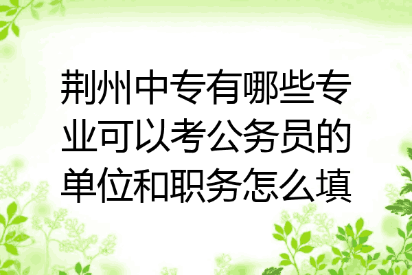 荆州中专有哪些专业可以考公务员的单位和职务怎么填