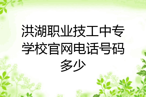 洪湖职业技工中专学校官网电话号码多少