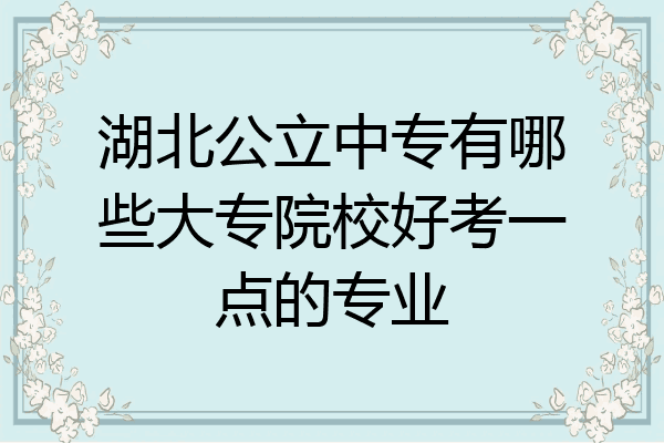 湖北公立中专有哪些大专院校好考一点的专业