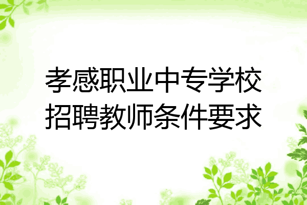 孝感职业中专学校招聘教师条件要求