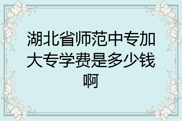 湖北省师范中专加大专学费是多少钱啊