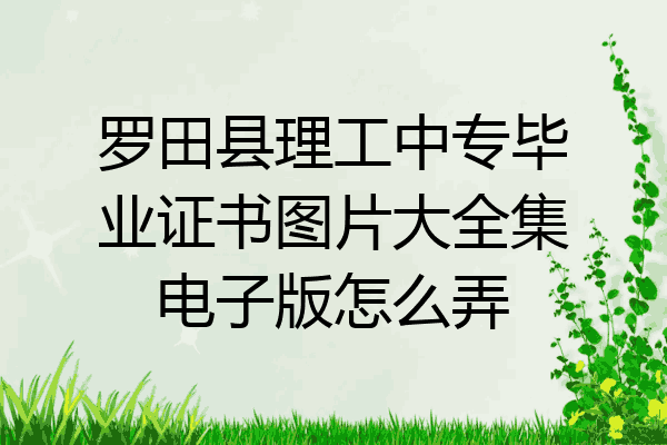 罗田县理工中专毕业证书图片大全集电子版怎么弄