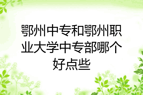 鄂州中专和鄂州职业大学中专部哪个好点些