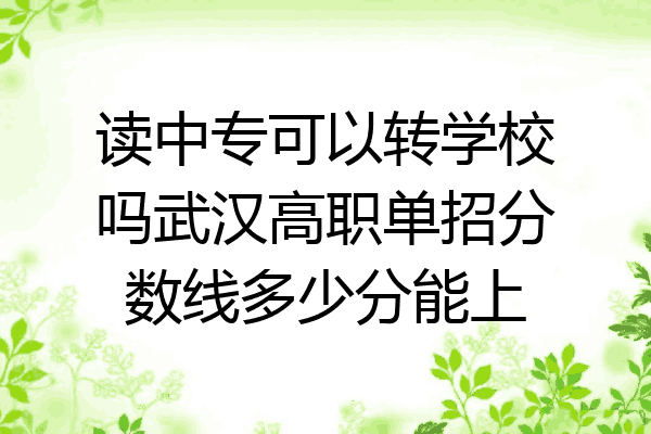 读中专可以转学校吗武汉高职单招分数线多少分能上