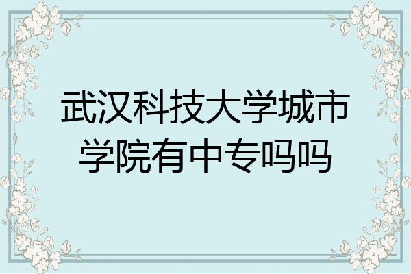武汉科技大学城市学院有中专吗吗