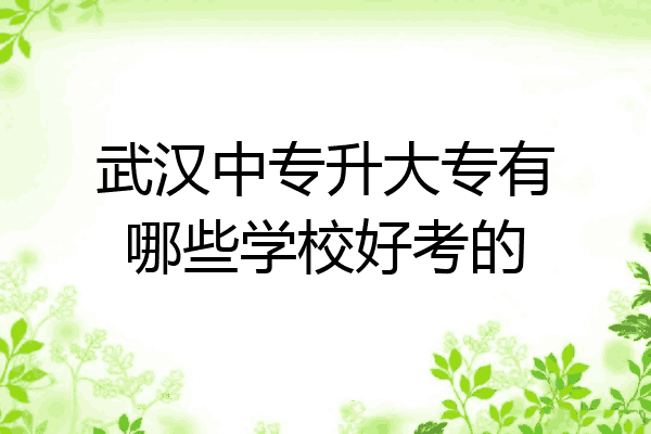 武汉中专升大专有哪些学校好考的