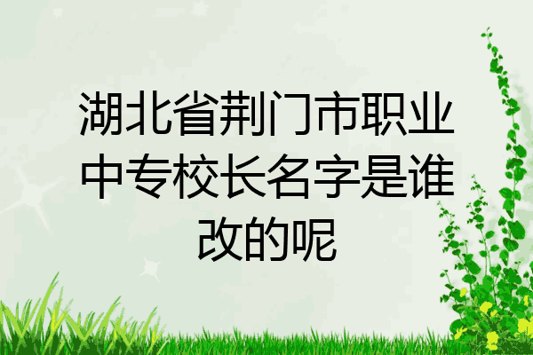 湖北省荆门市职业中专校长名字是谁改的呢