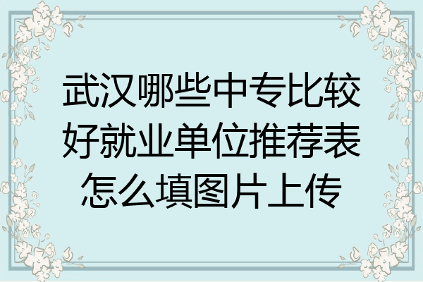 武汉哪些中专比较好就业单位推荐表怎么填图片上传