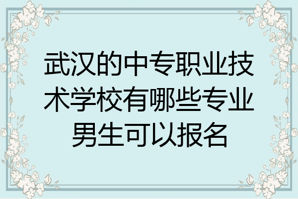 武汉的中专职业技术学校有哪些专业男生可以报名