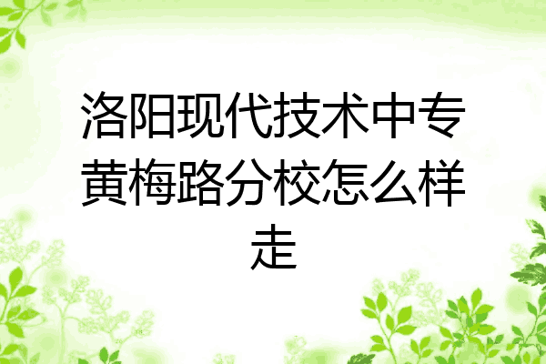洛阳现代技术中专黄梅路分校怎么样走