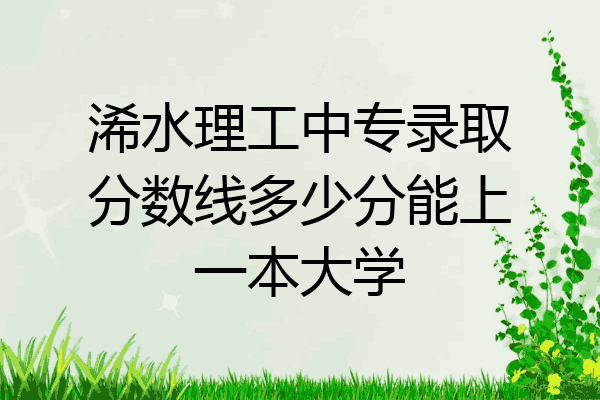 浠水理工中专录取分数线多少分能上一本大学