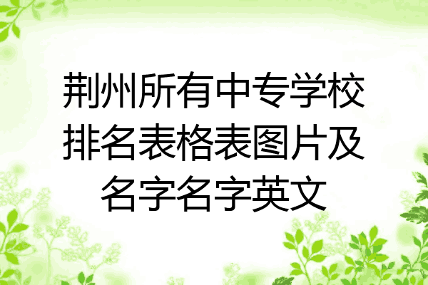 荆州所有中专学校排名表格表图片及名字名字英文