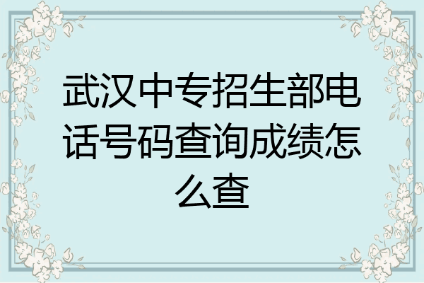 武汉中专招生部电话号码查询成绩怎么查