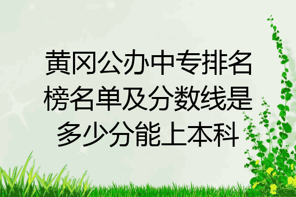 黄冈公办中专排名榜名单及分数线是多少分能上本科