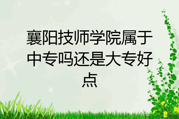 襄阳技师学院属于中专吗还是大专好点