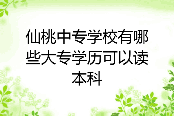 仙桃中专学校有哪些大专学历可以读本科