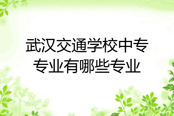 武汉交通学校中专专业有哪些专业