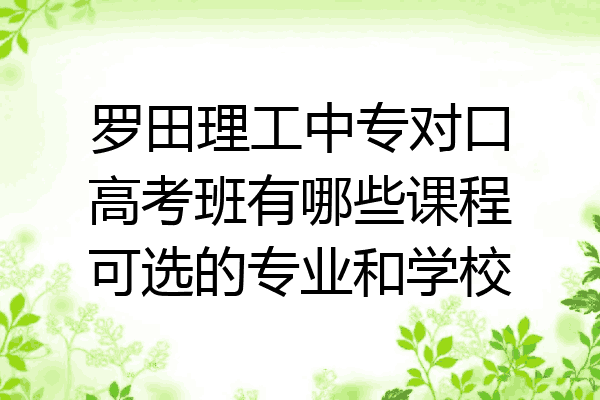 罗田理工中专对口高考班有哪些课程可选的专业和学校