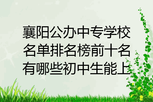 襄阳公办中专学校名单排名榜前十名有哪些初中生能上