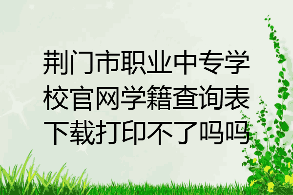 荆门市职业中专学校官网学籍查询表下载打印不了吗吗