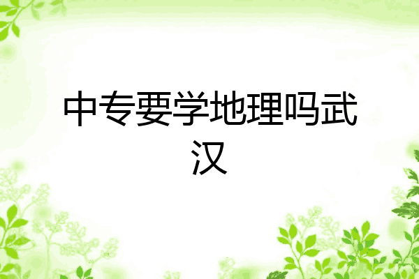 中专要学地理吗武汉