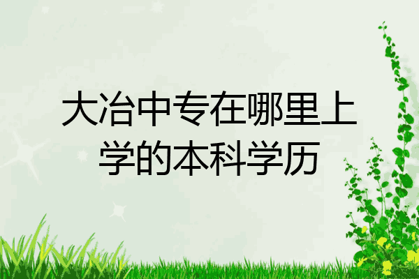 大冶中专在哪里上学的本科学历
