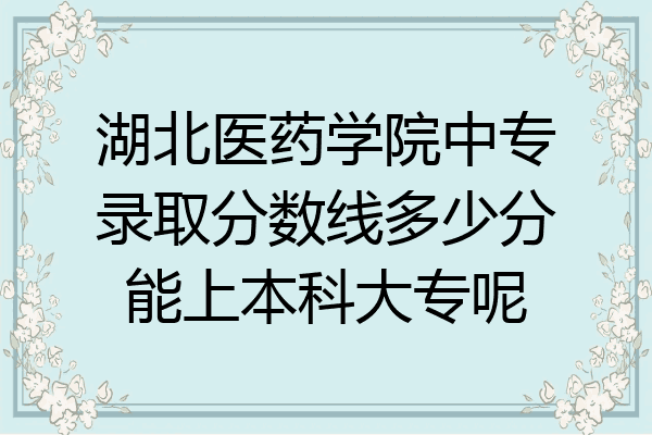 湖北医药学院中专录取分数线多少分能上本科大专呢